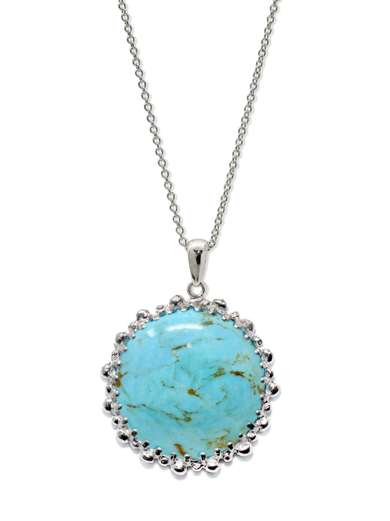 Dew Drop Large Enhancer Necklace Turquoise Silver