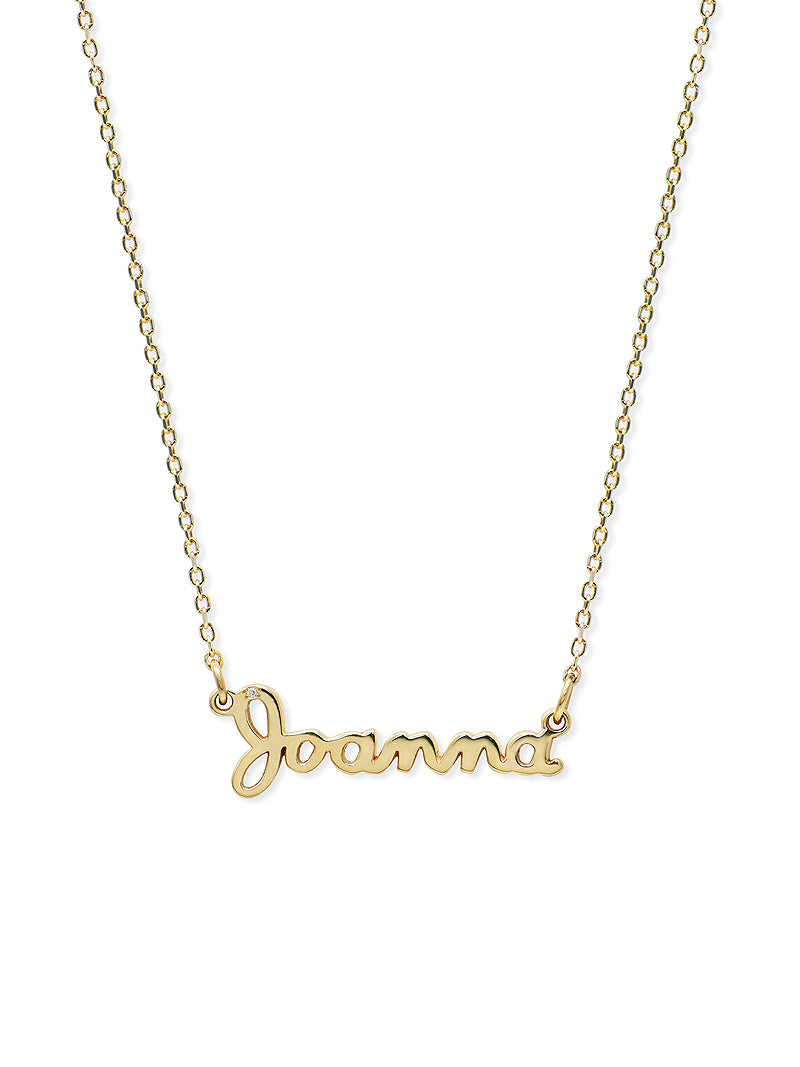 Script nameplate necklace sale