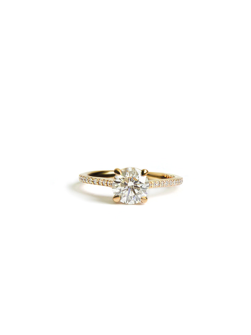 Classique Solitaire Pav Engagement Ring