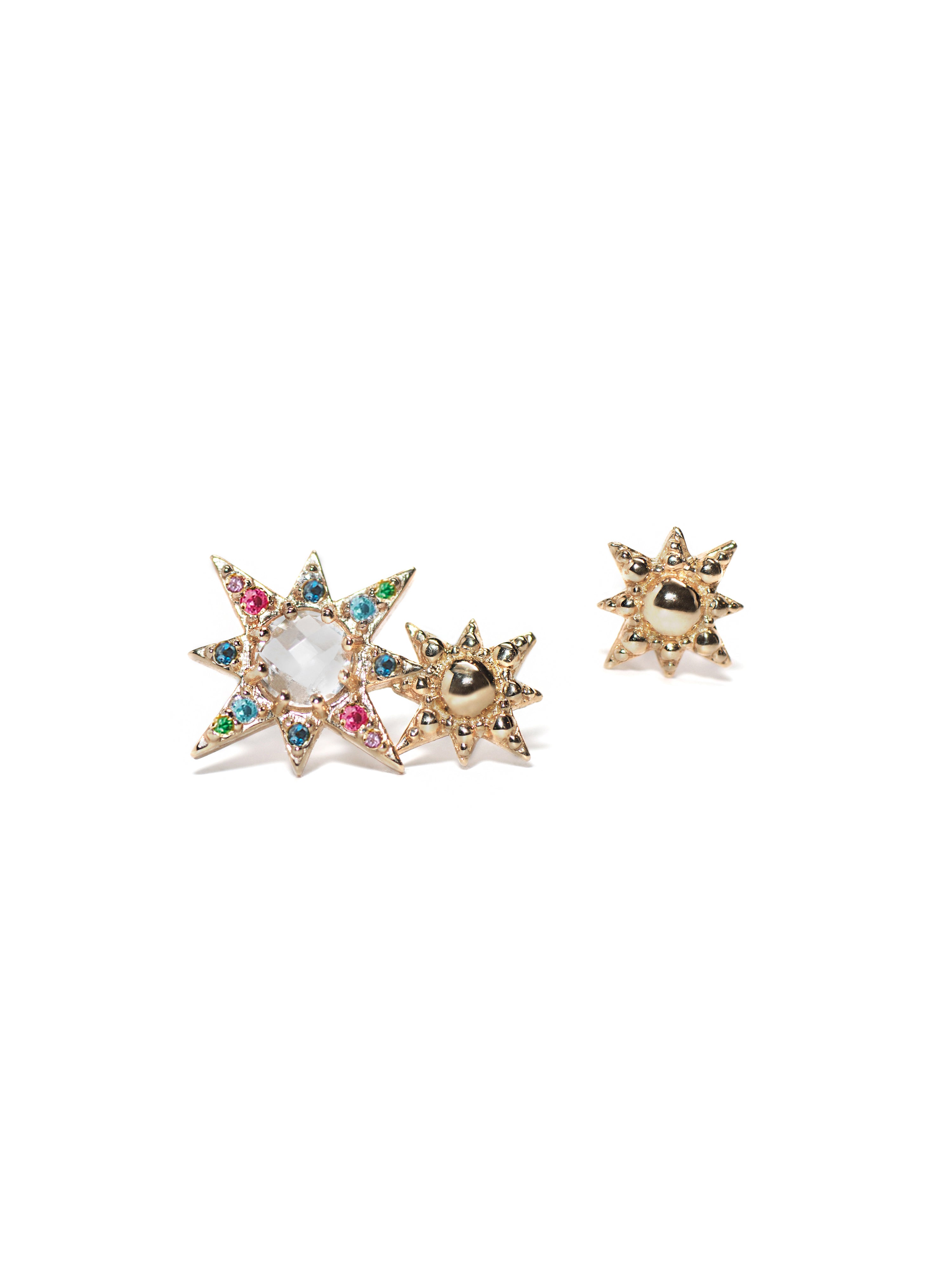 Aztec Double Starburst Mini Studs