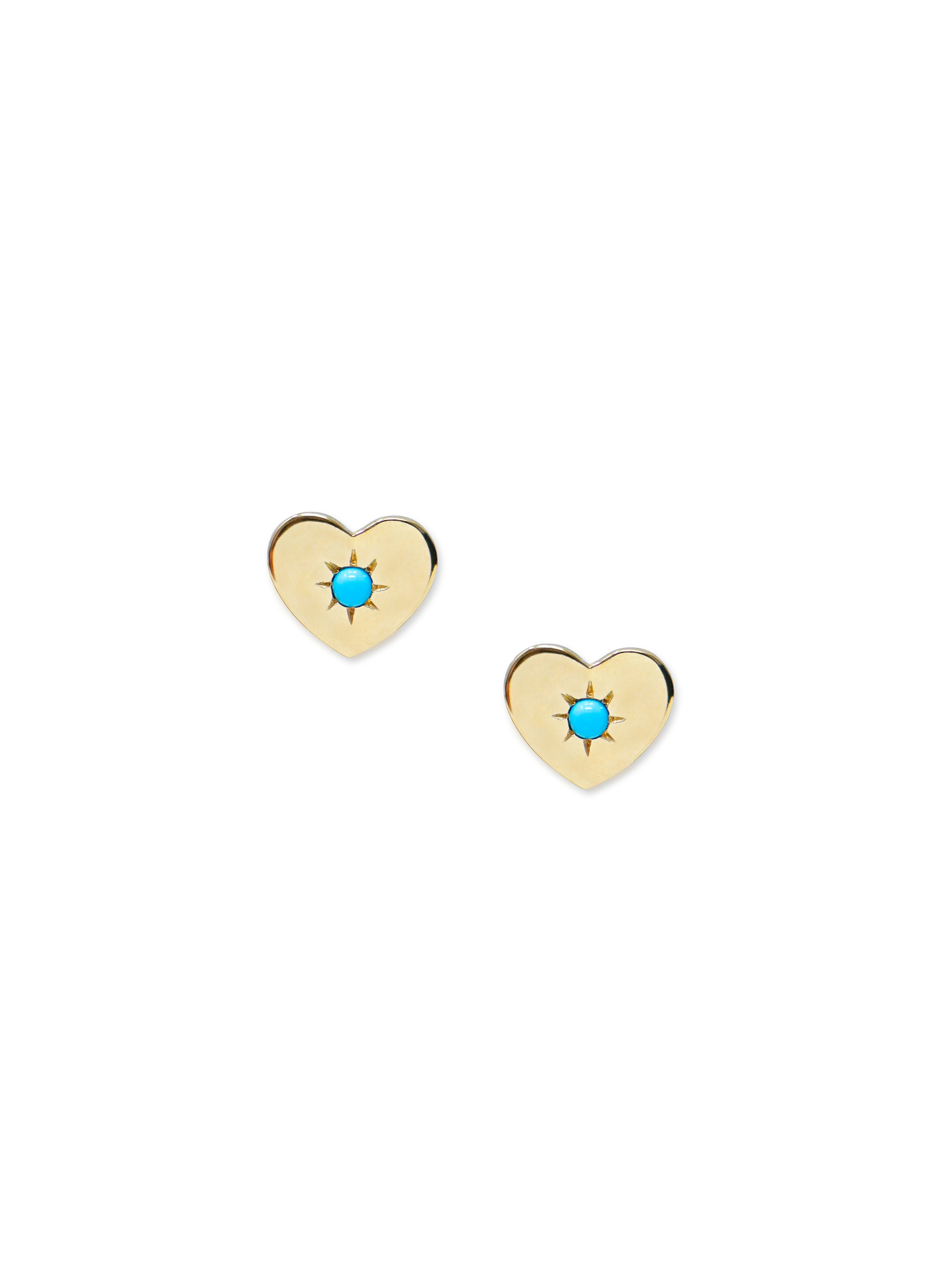 Clous d’Oreilles Cœur Turquoise Love Letter