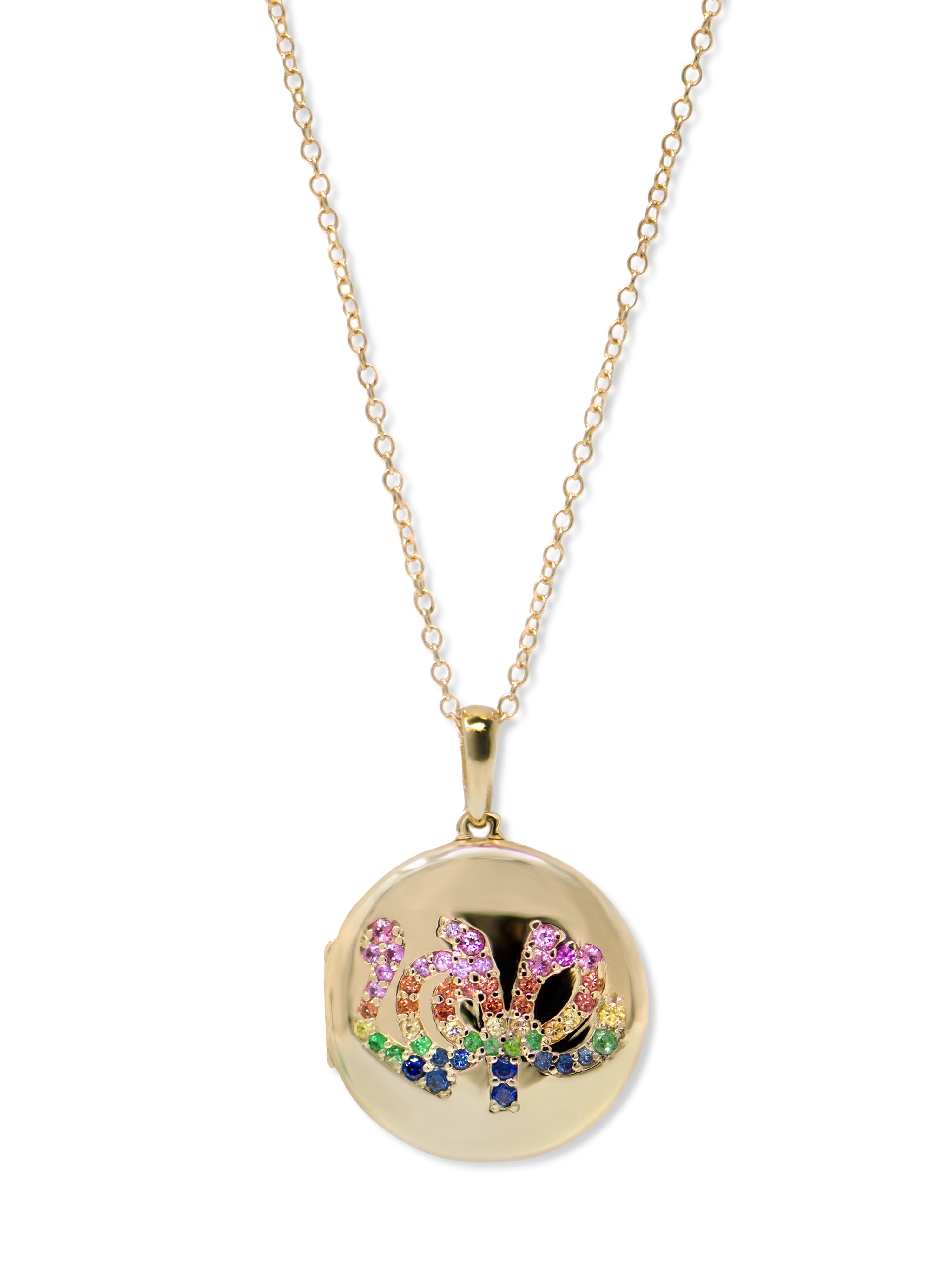 Rainbow Sapphire Love Locket