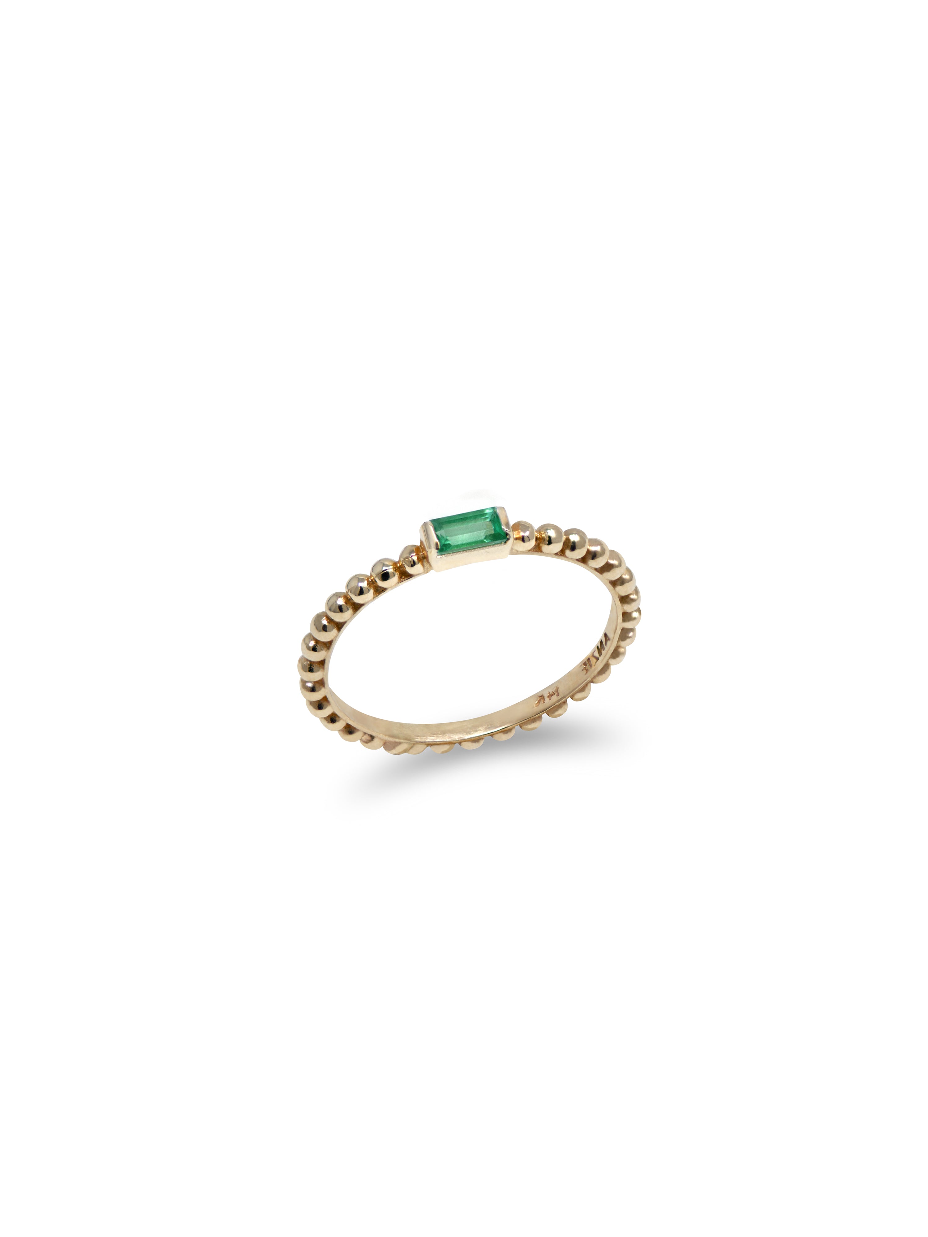 Dew Drop Baguette Stackable Ring