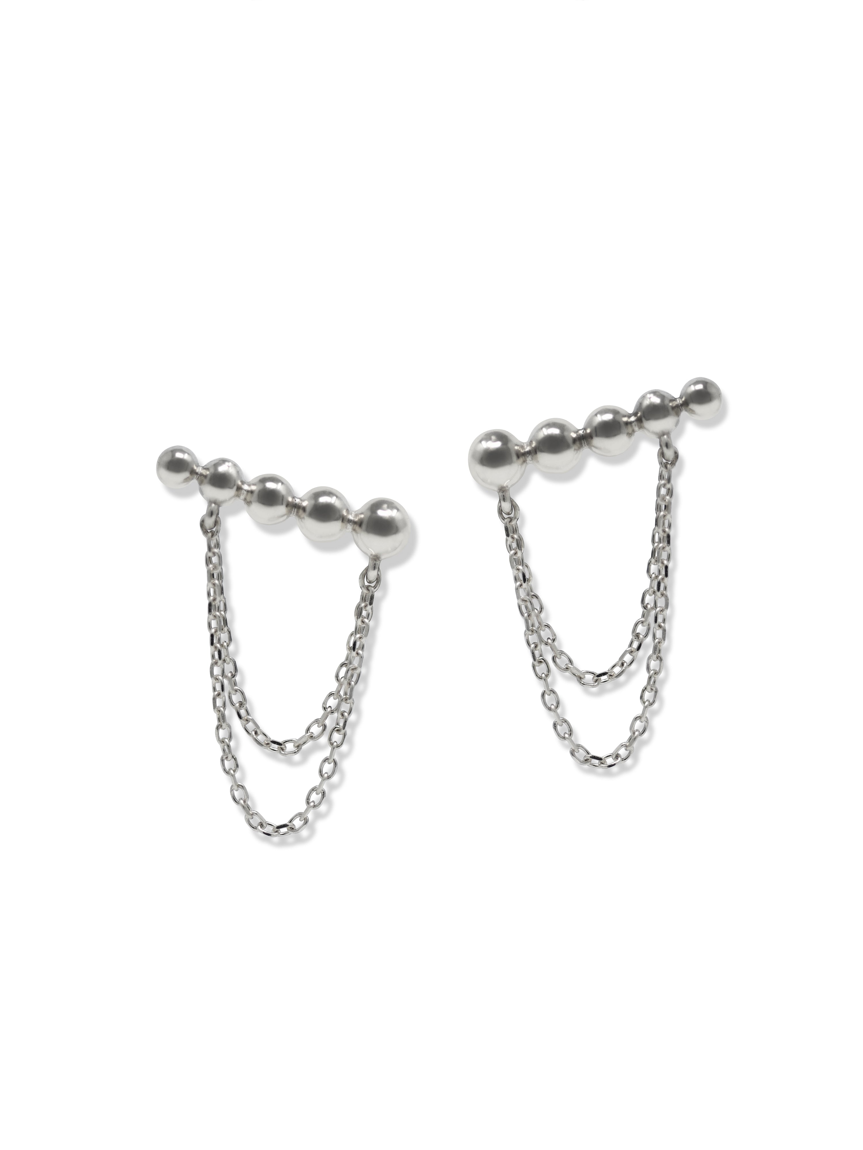 Dew Drop Bar Chain Earrings