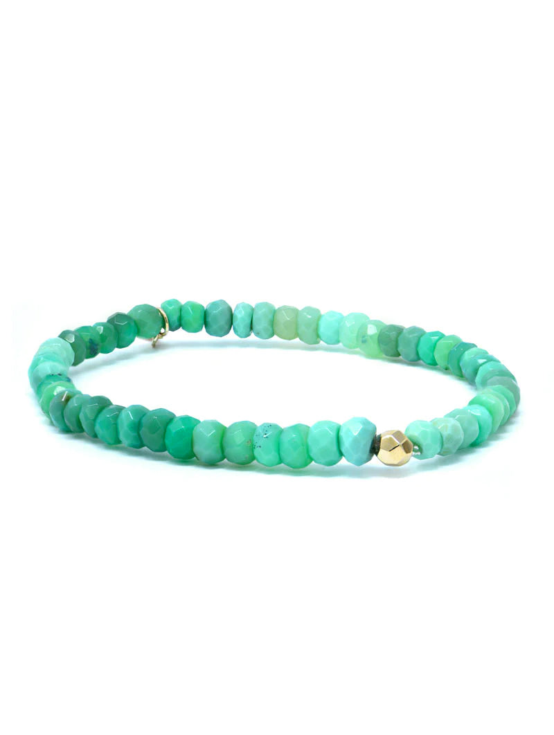 Bracelet de chrysoprase rondelle de Bohème