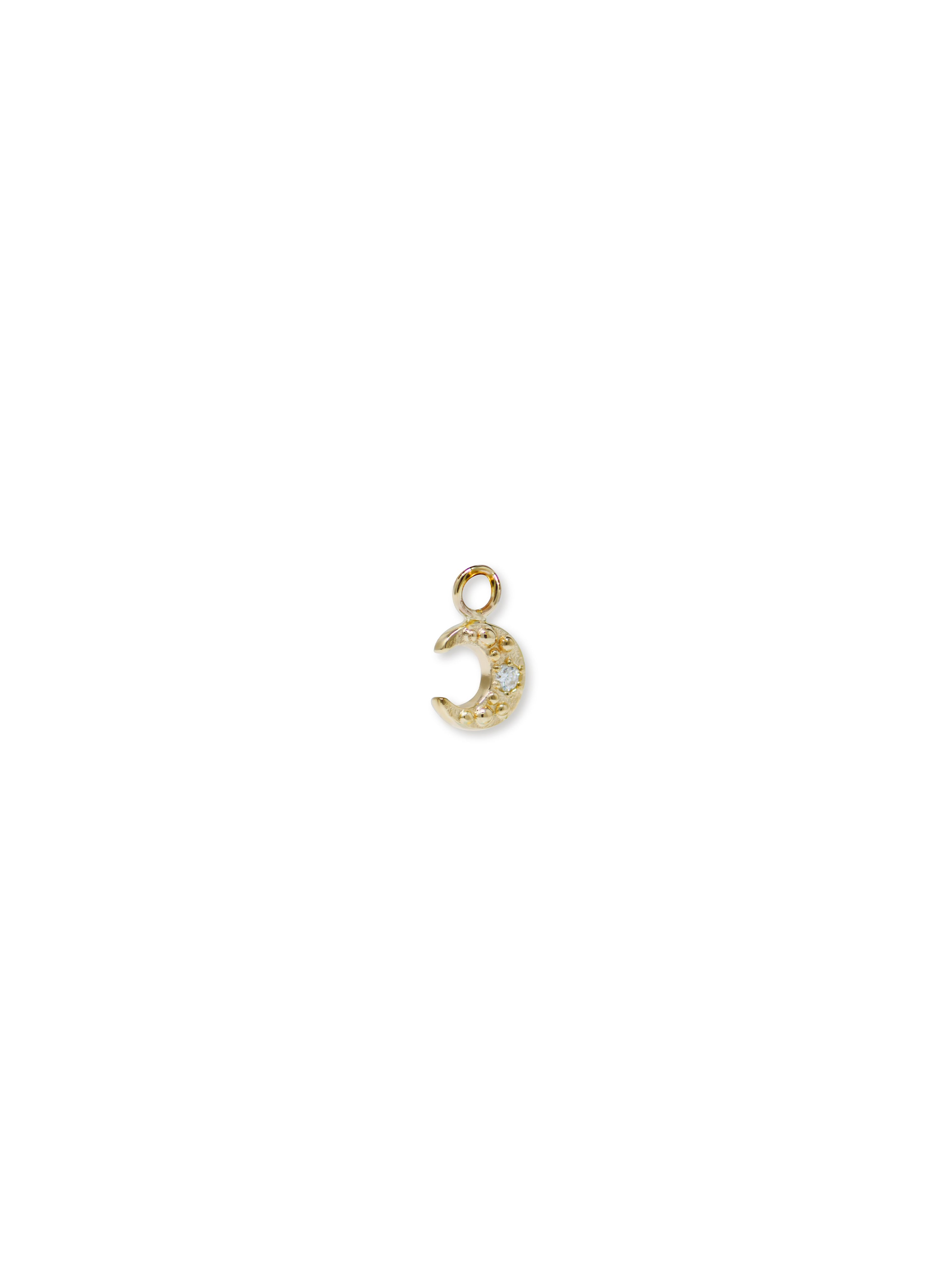 Mel Soldera Crescent Moon Hoop Charm