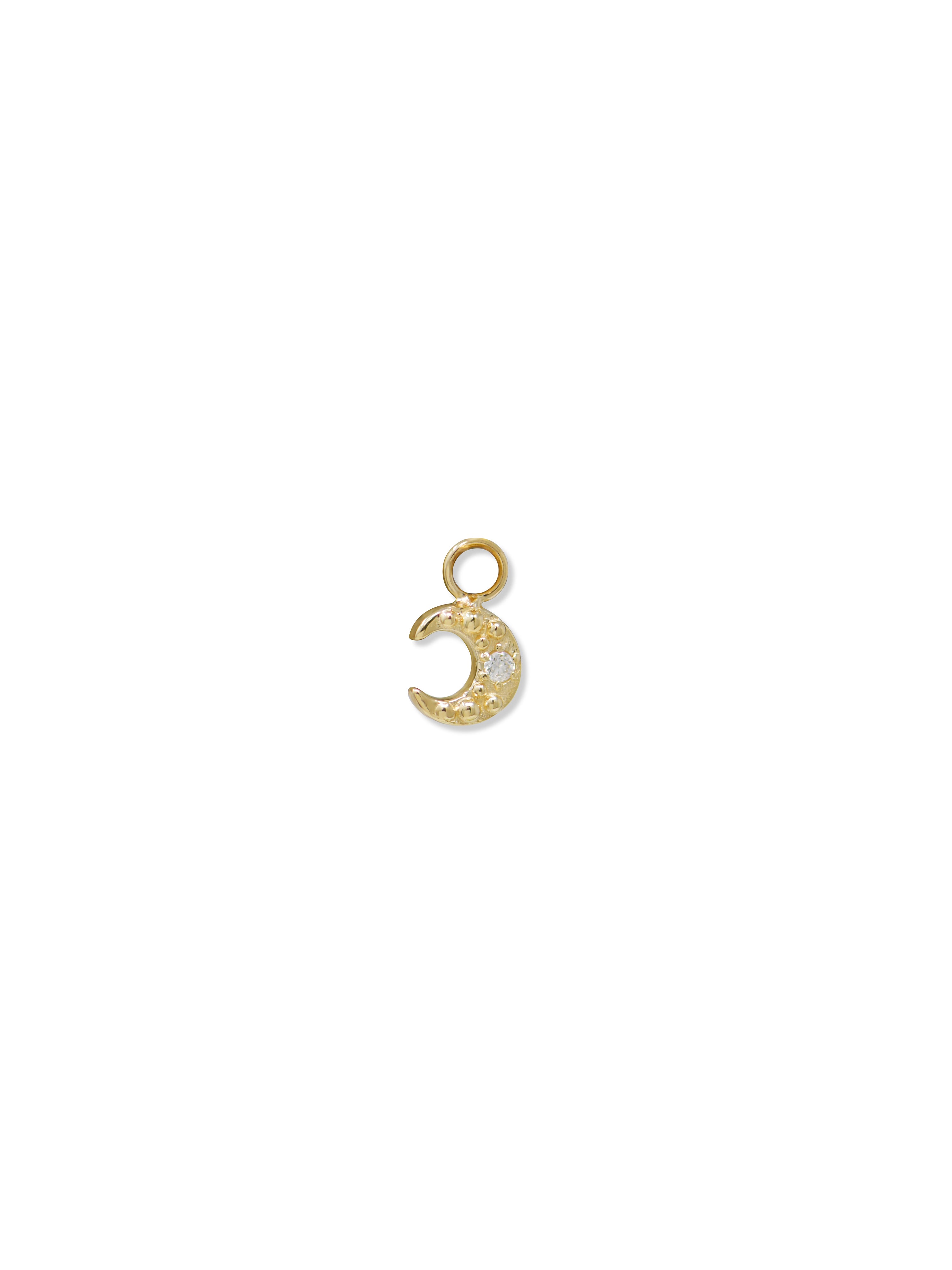 Mel Soldera Crescent Moon Hoop Charm