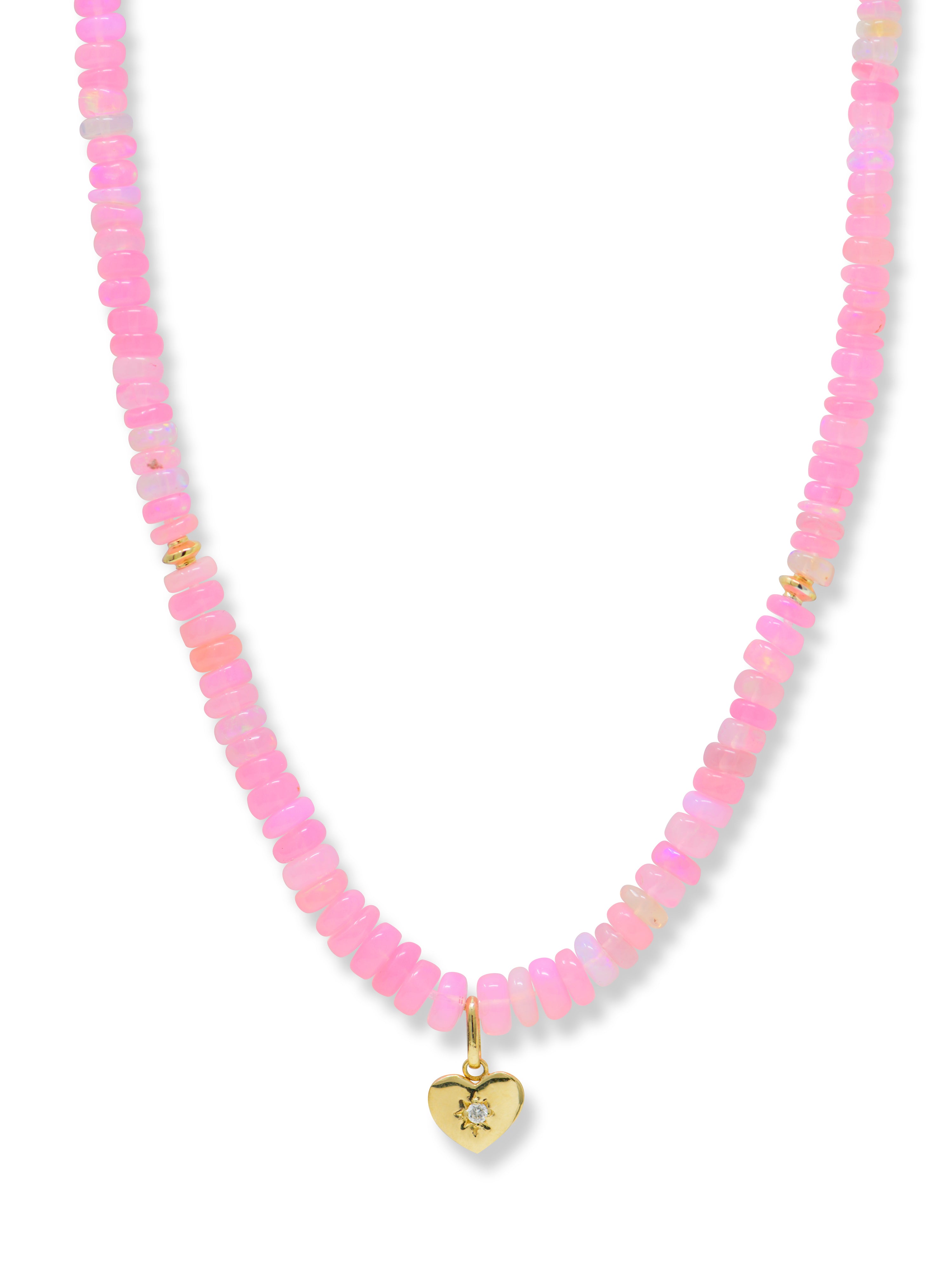 Bohème Pink Opal Heart Necklace