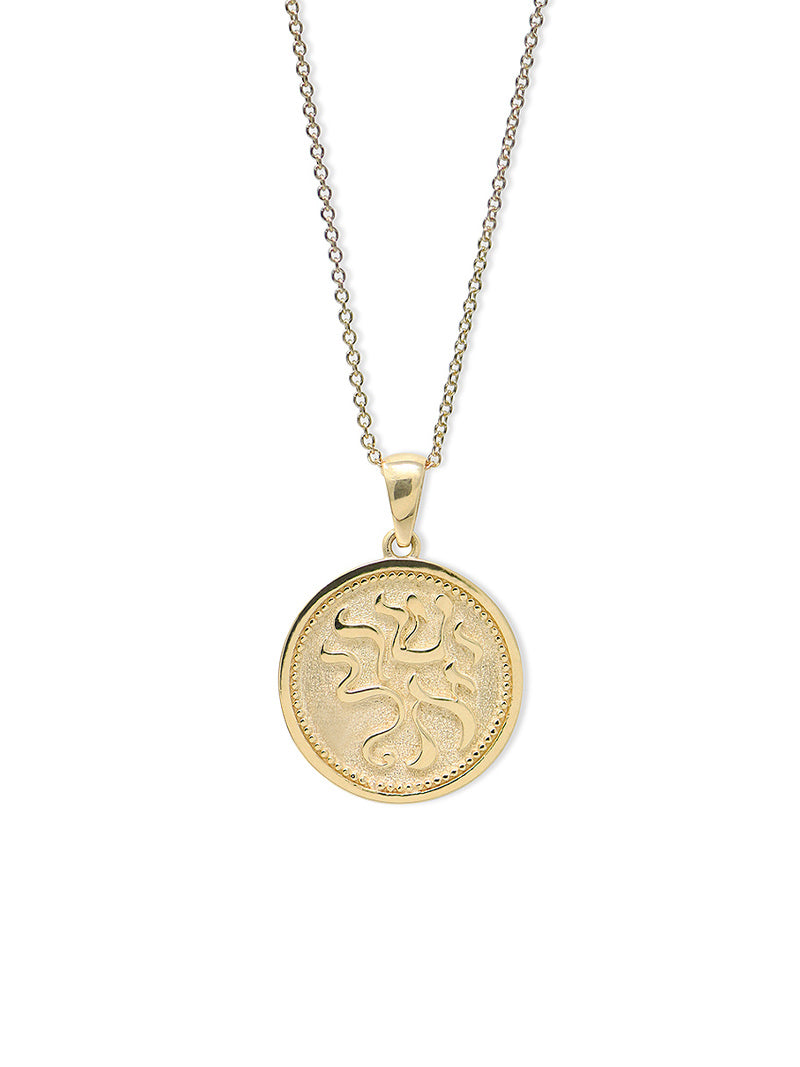 Israel Gold Medallion Necklace