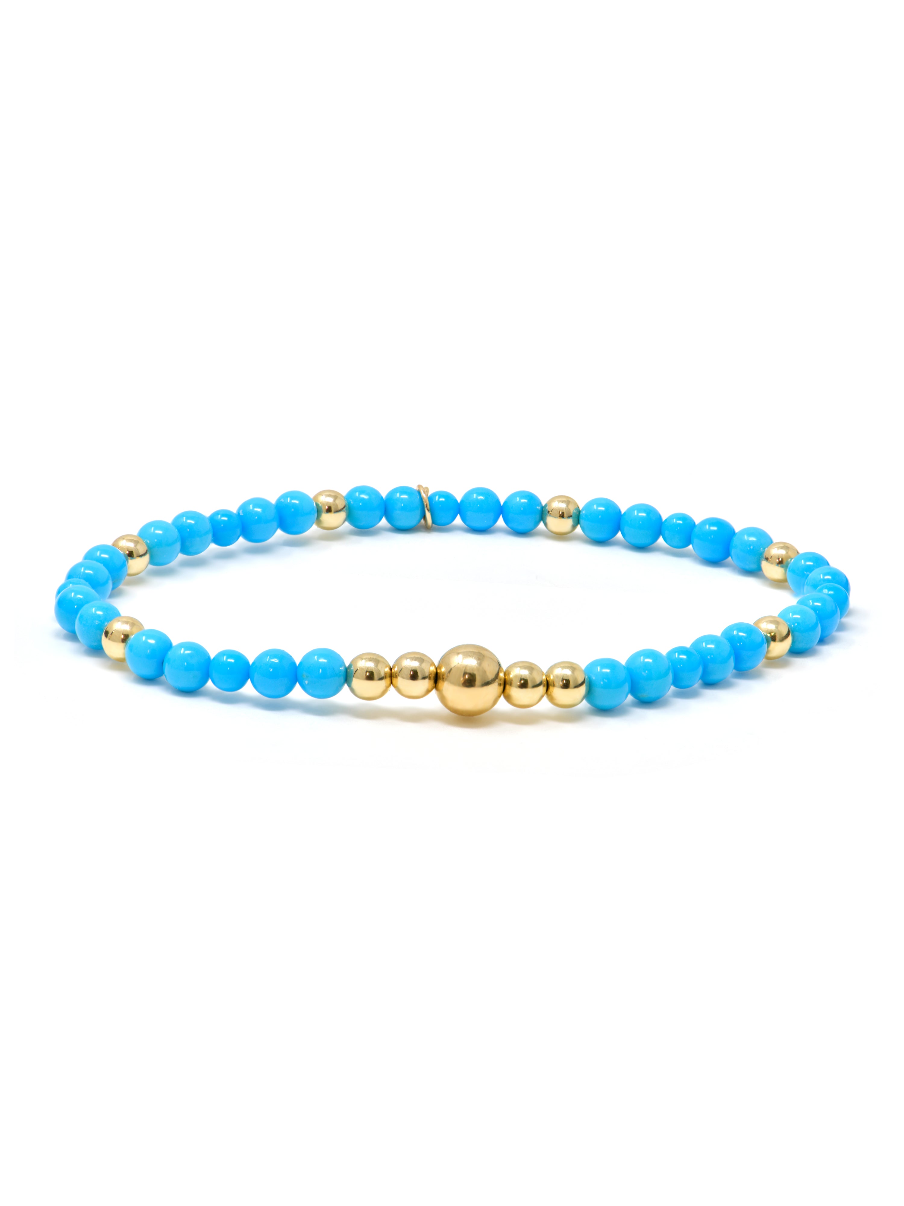 Bohème Round Turquoise and Gold Bracelet