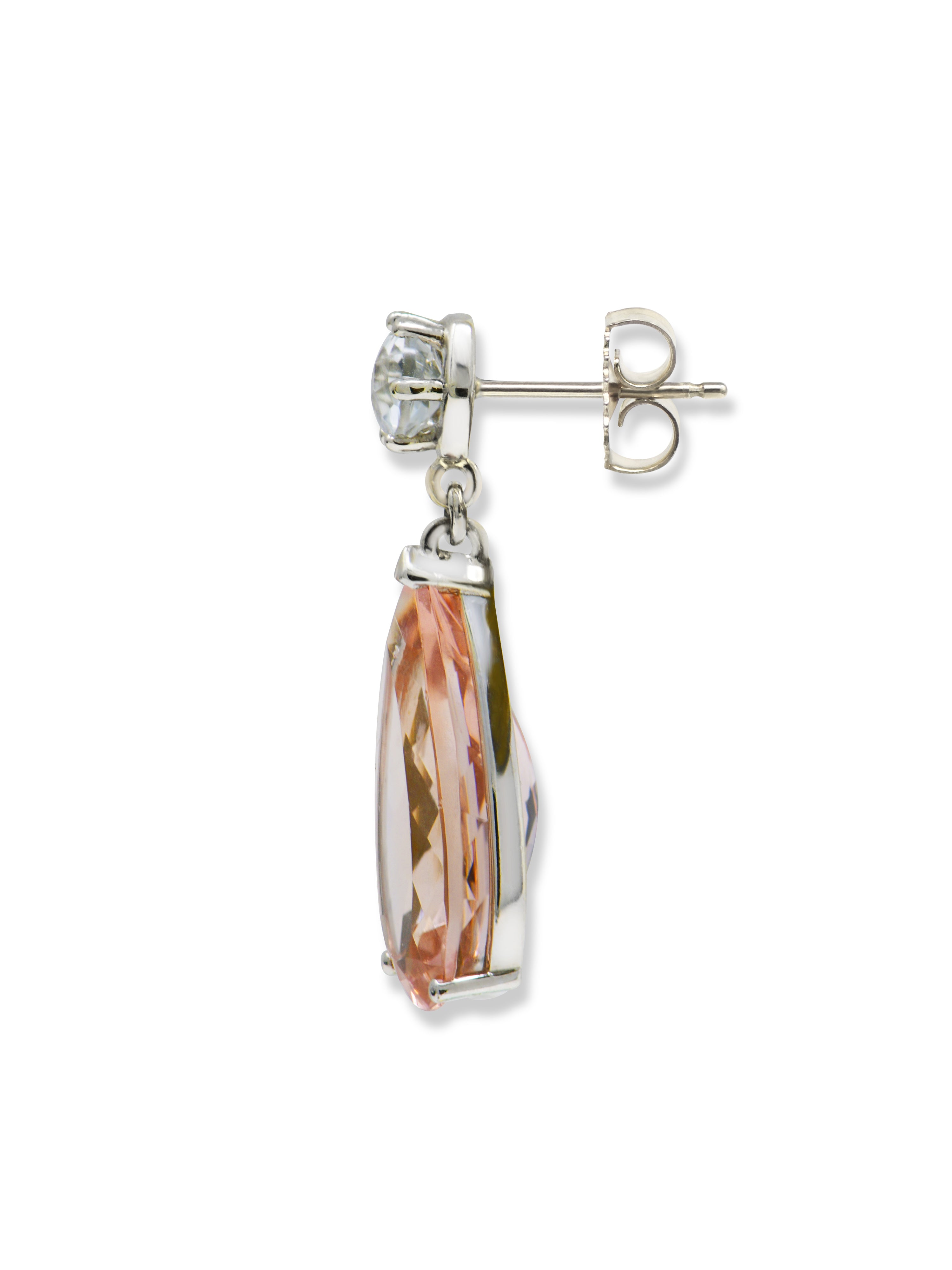 Morganite teardrop earrings store