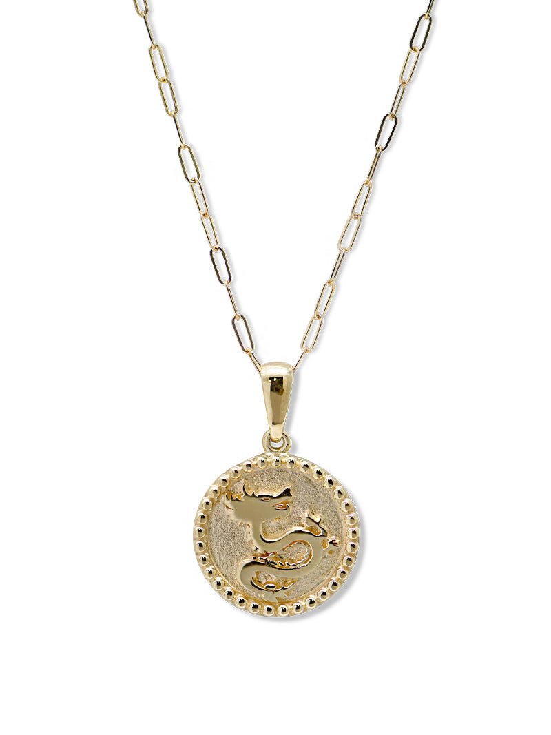 Gold store dragon medallion