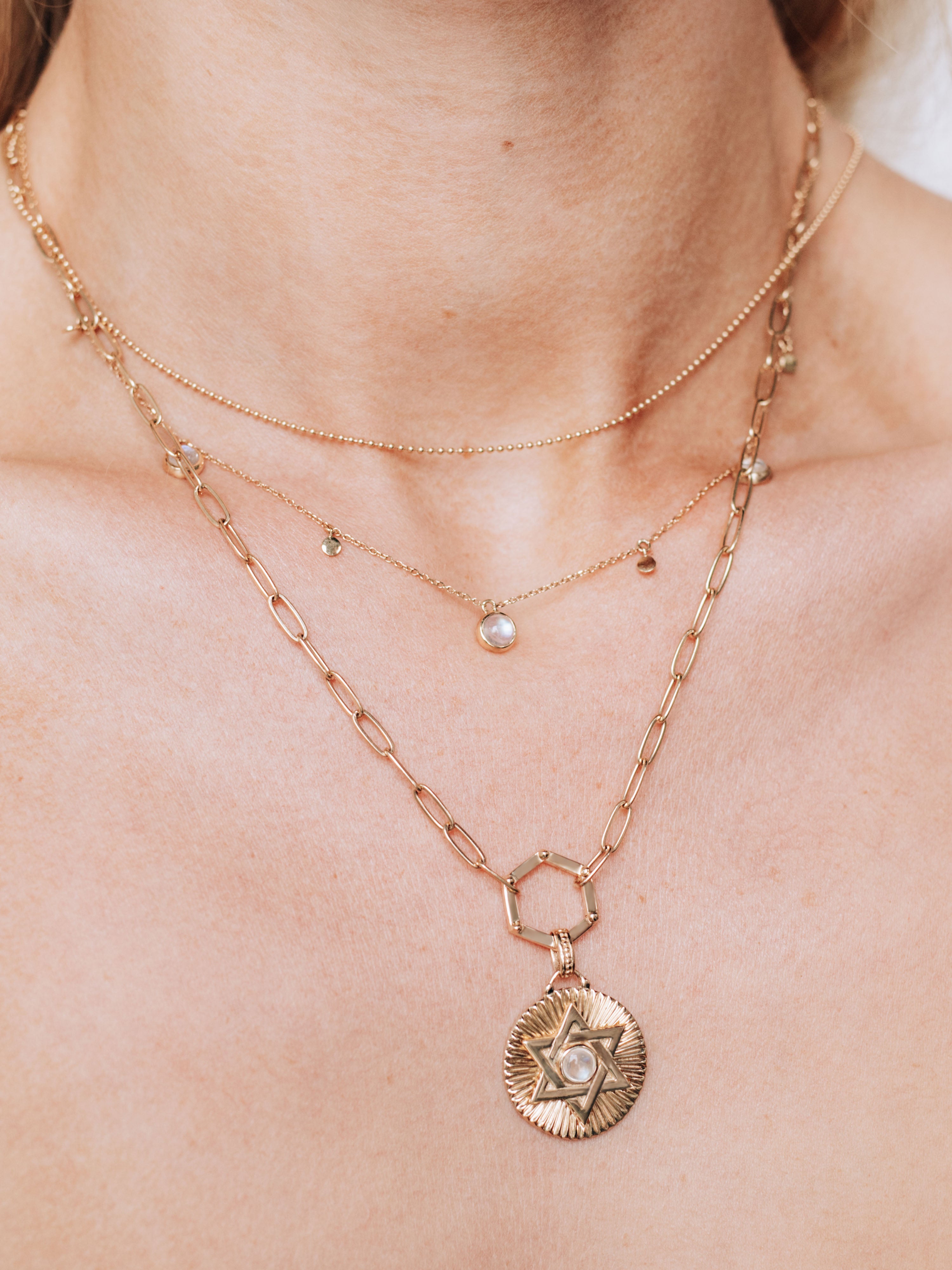 Cléo Moonstone Charm Necklace