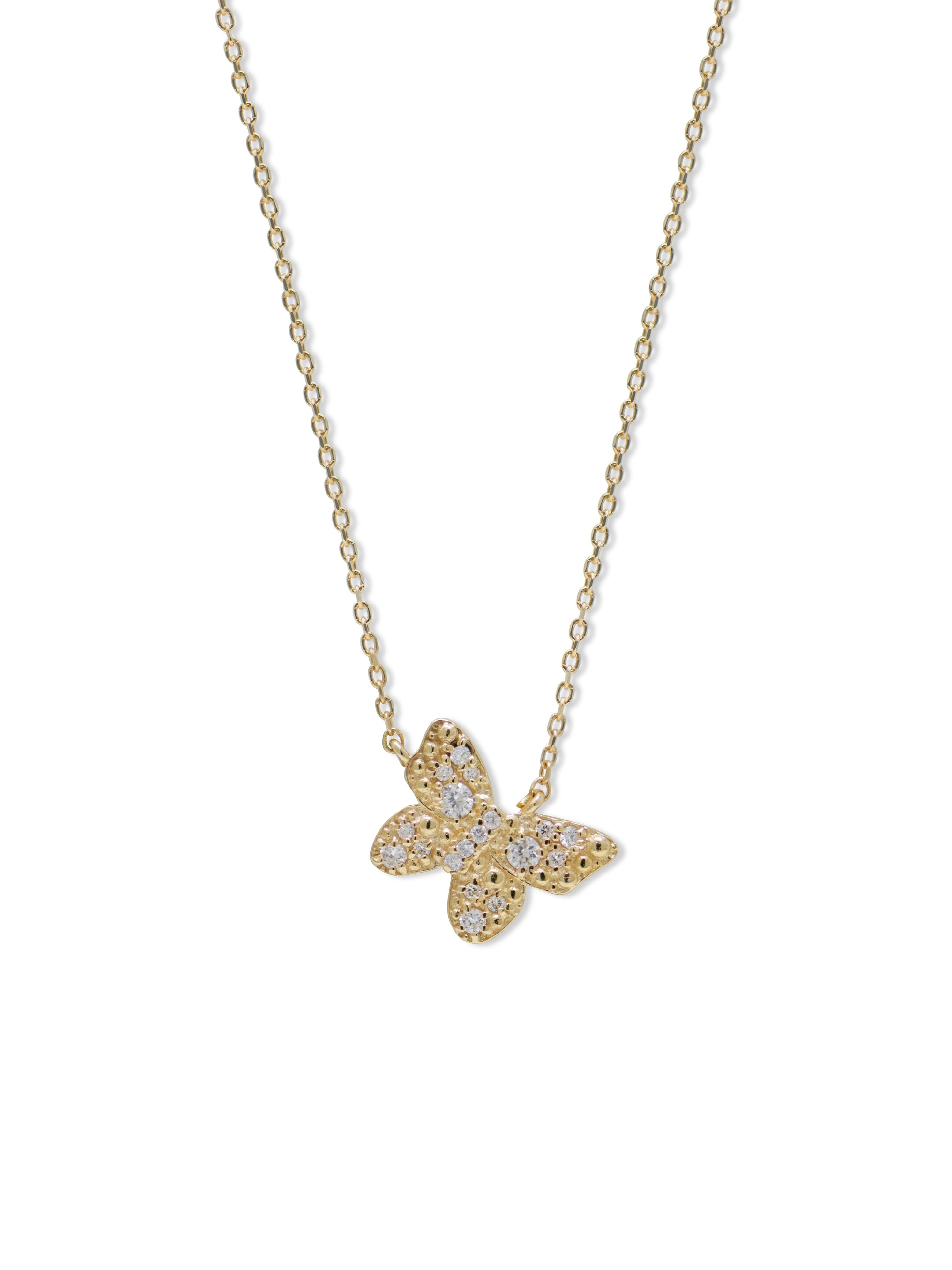 Collier Dew Drop Papillon Pavé