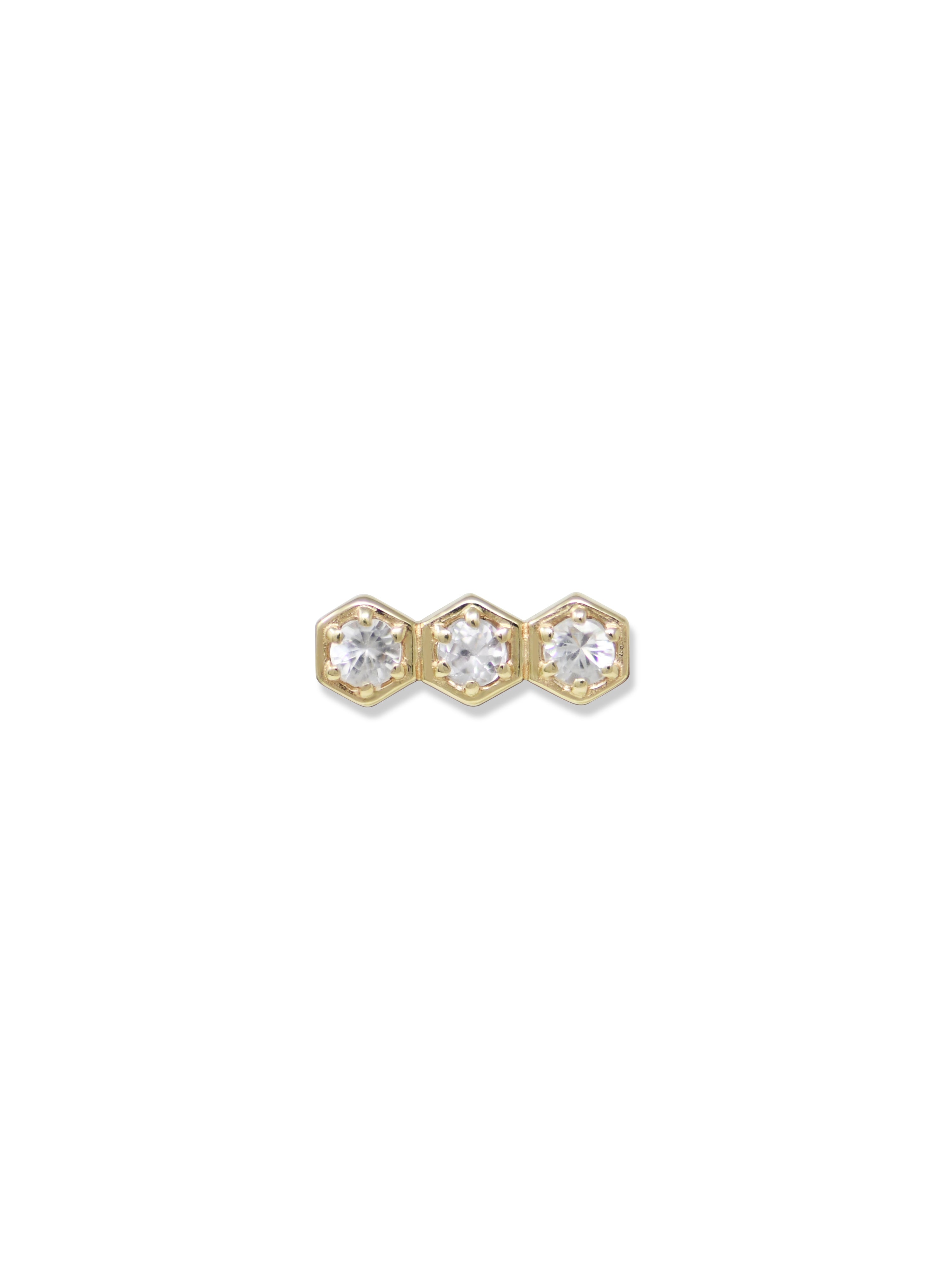 Jac + Jo Boucles d’Oreilles Hexagonales Montantes Mini