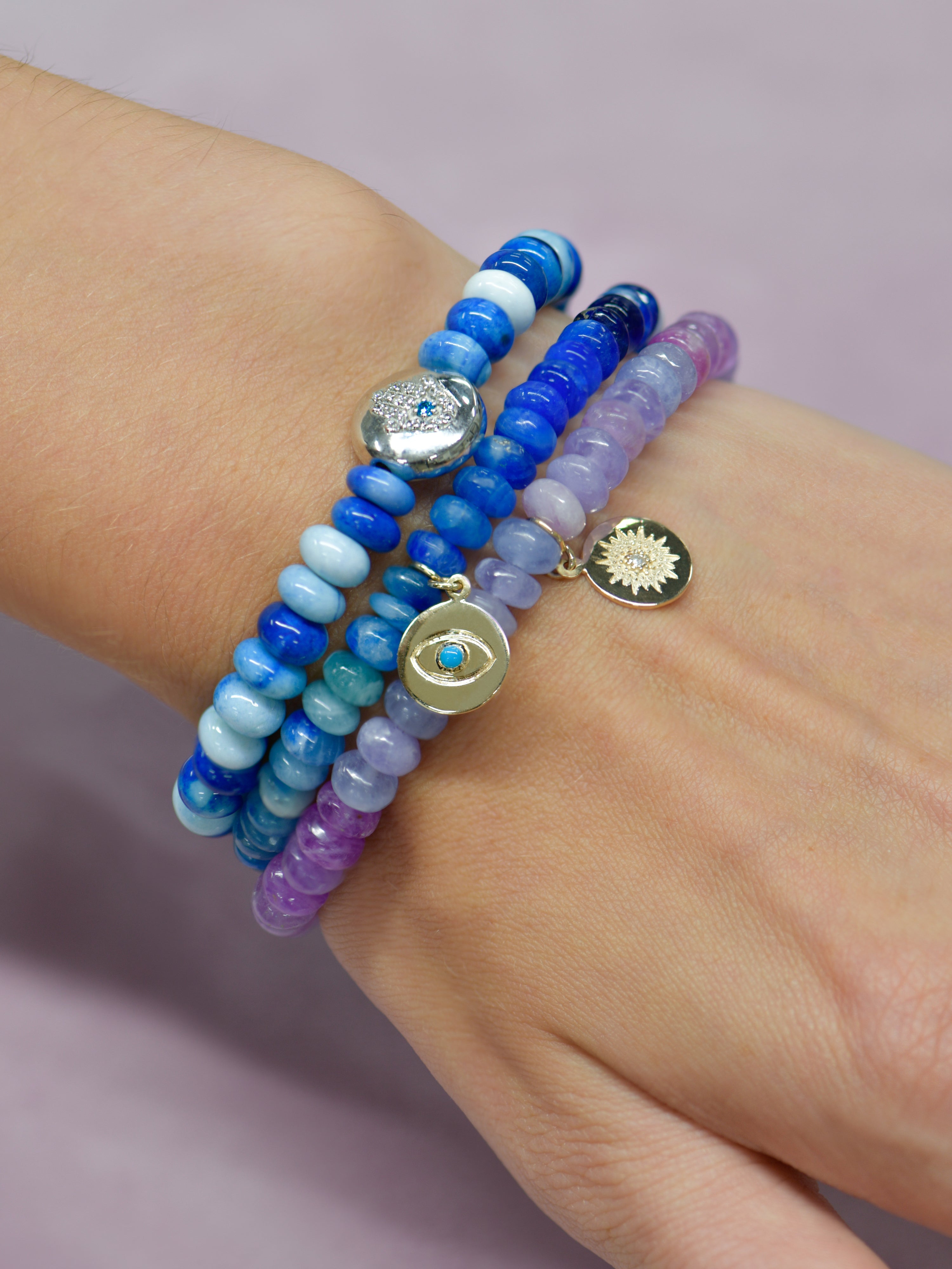 Bohème Ombré Blue Rondelle Bracelet