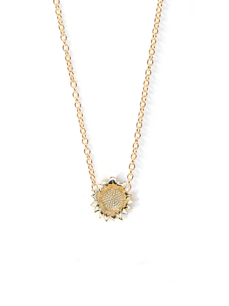 White gold hot sale sunflower necklace