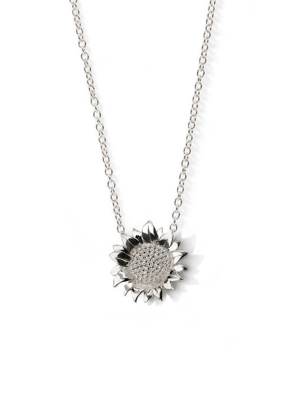 Sunflower Necklace, Sterling Silver Sunflower Pendant, Sunflower Charm  Pendant, Simple Delicate Necklace, Dainty Silver Sunflower Jewelry - Etsy