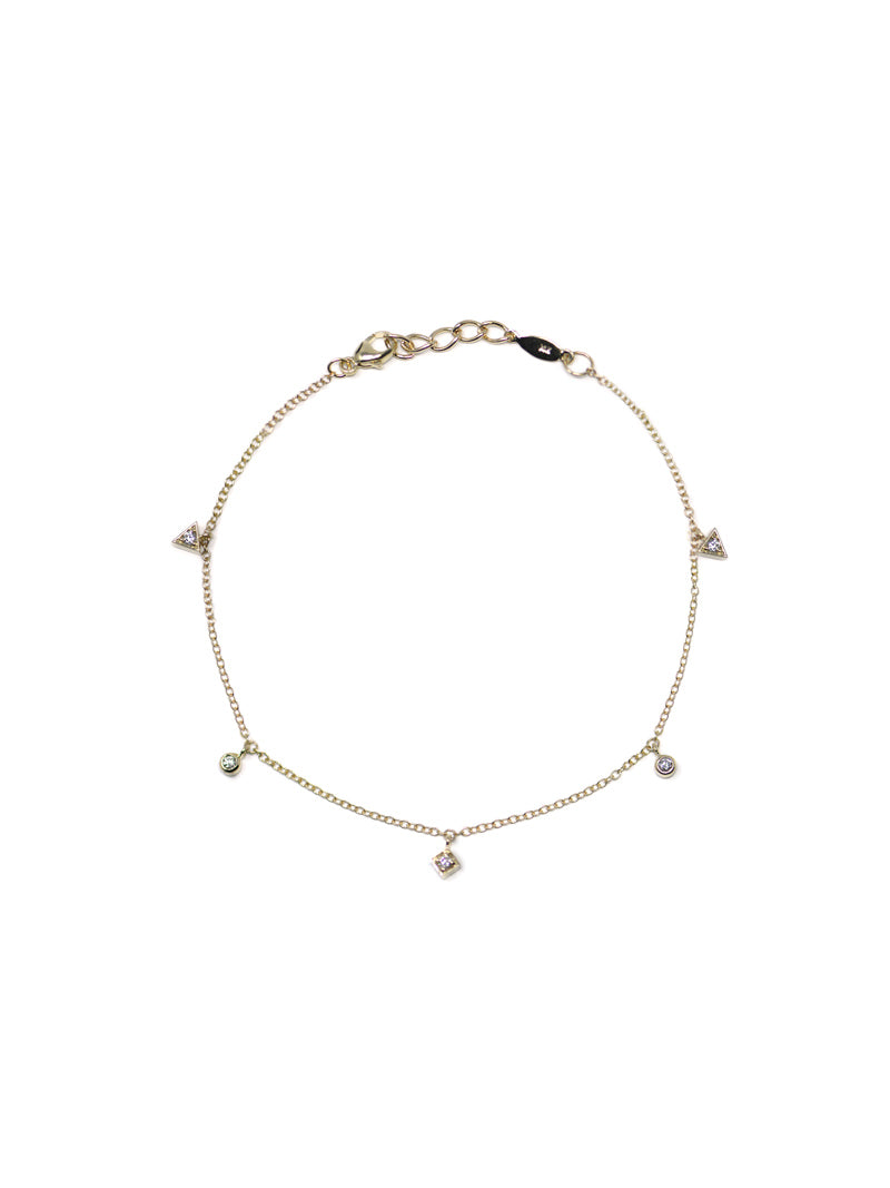 Cléo Geometric Diamond Anklet