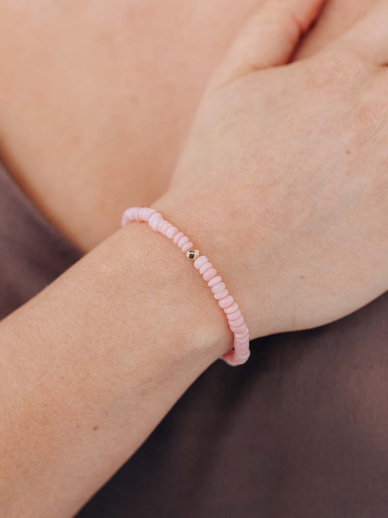 Bracelet Rondelle Bohème Opale Rose