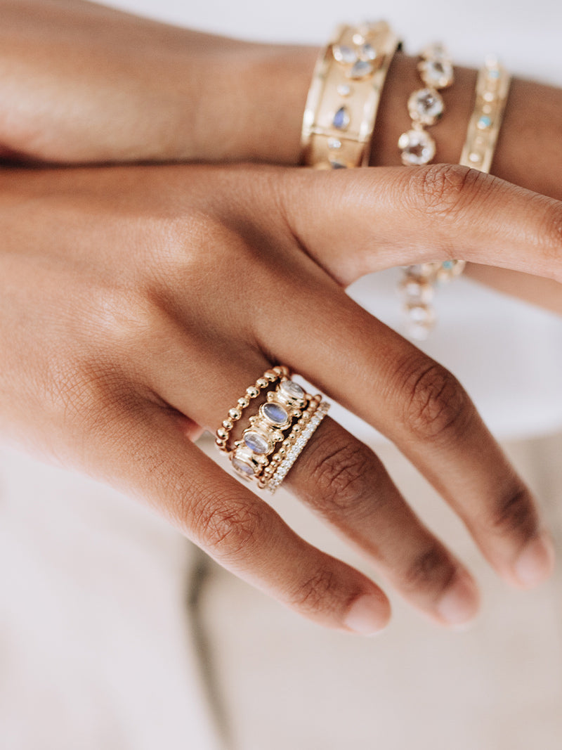 Dew Drop Pave Double Eternity Band 8