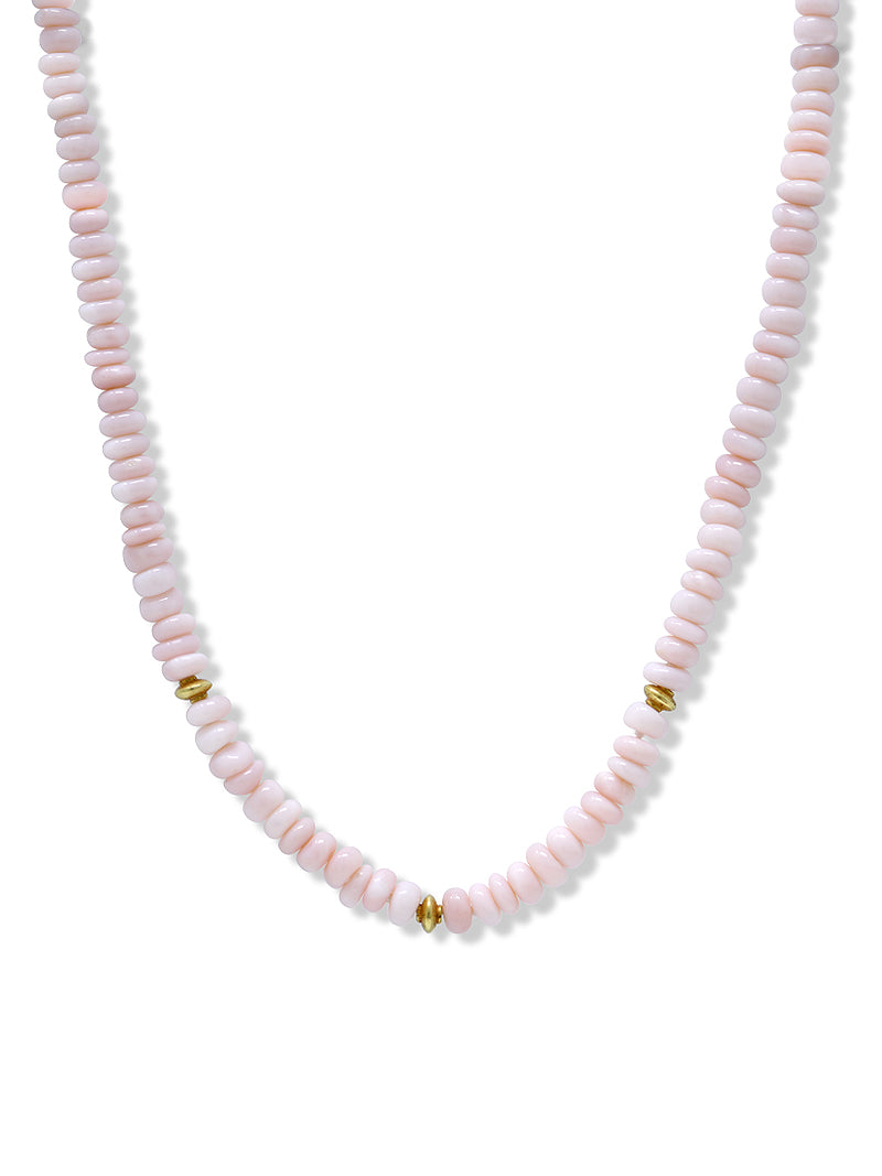 Collier Bohème Rondelle Opale Rose 