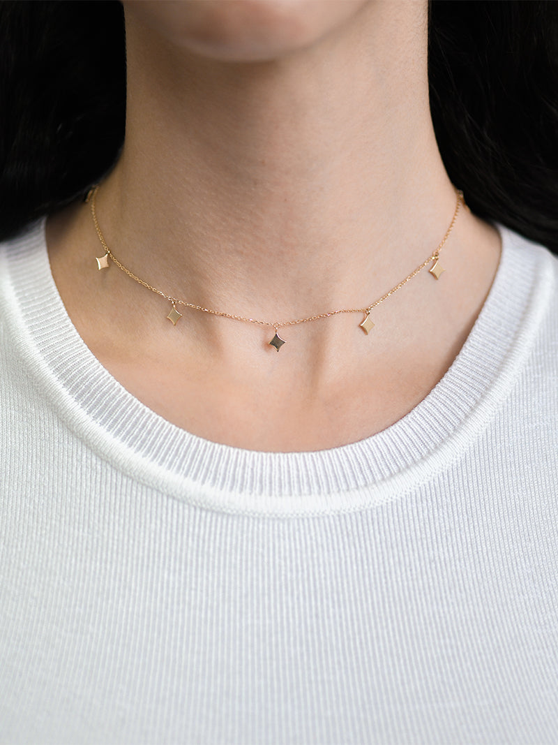 Jac Jo Gold Gothic Charm Station Necklace
